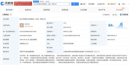 南方電網數字電網集團云南公司正式成立，注冊資本達6000萬元